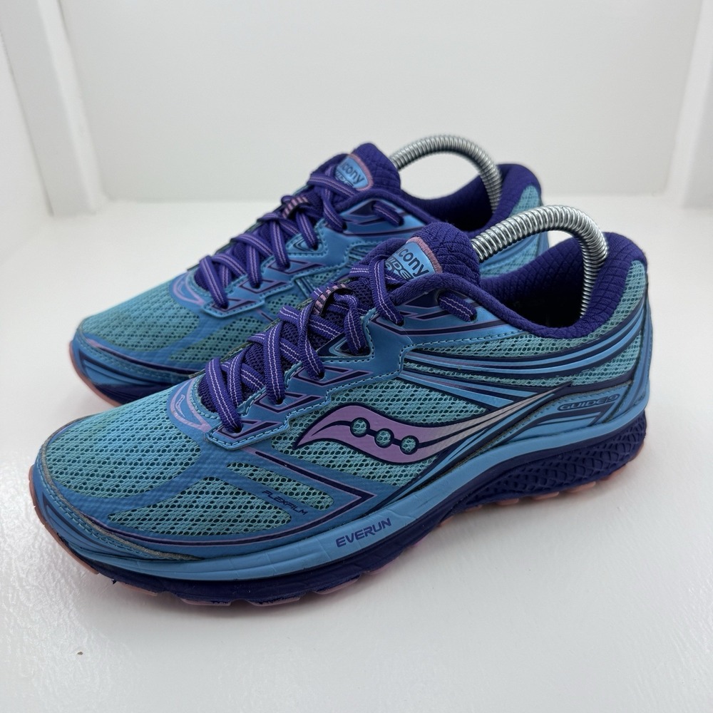 Saucony Guide 9 Womens Size 8 Blue Purple Running Shoes Sneakers S10295-5 Everun